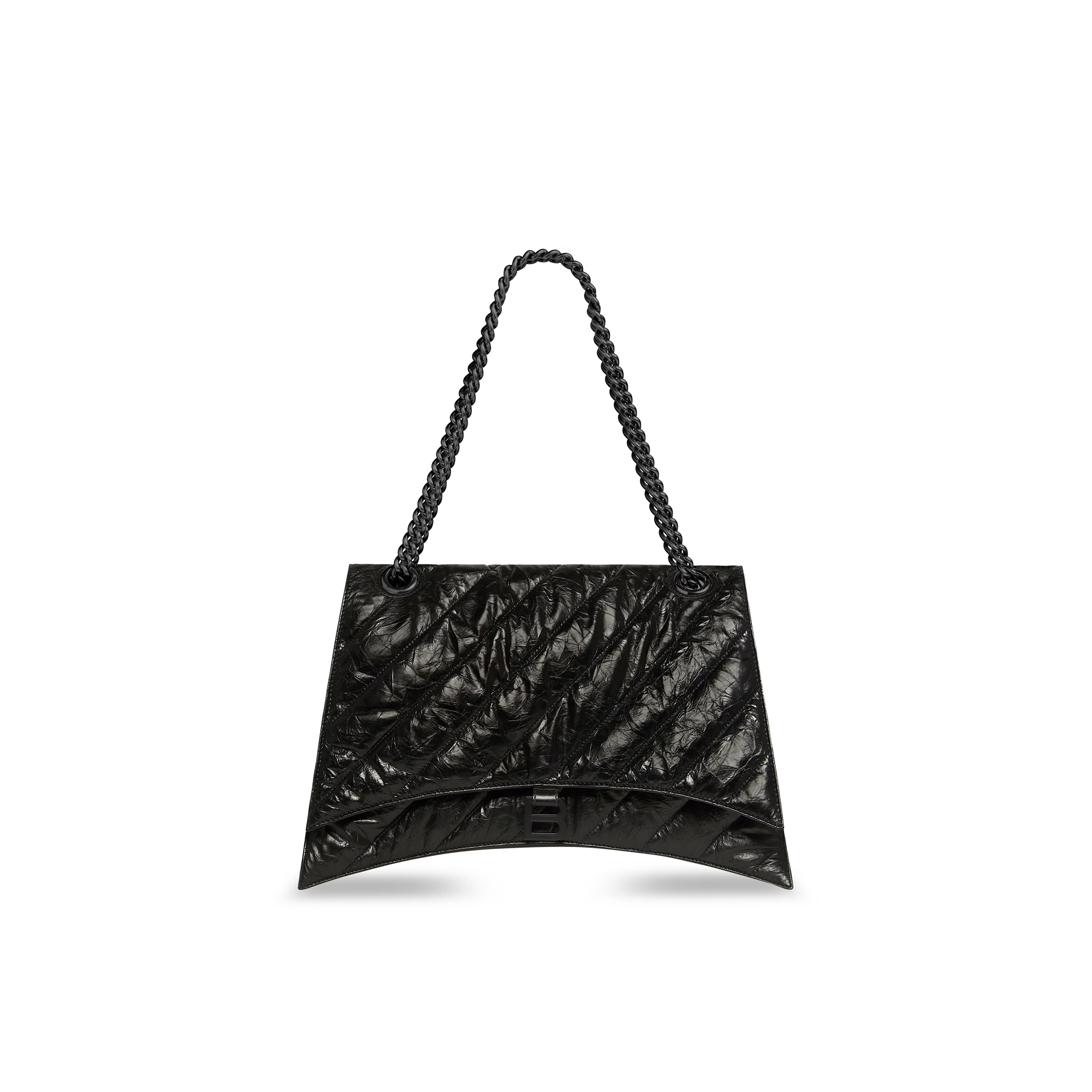 BALENCIAGA WOMEN'S CRUSH CHAIN BAG IN LARGE BLACK 716332210IY1000 (39.9*24.9*13cm)